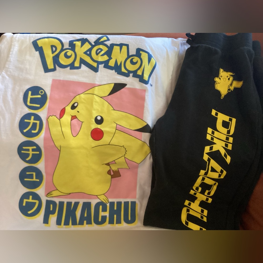 Matching Pokémon T-shirt and sweat pants